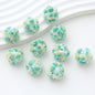 Embellished Flower Cluster Clay Beads 20mm Gradient Rose 10pcs 39