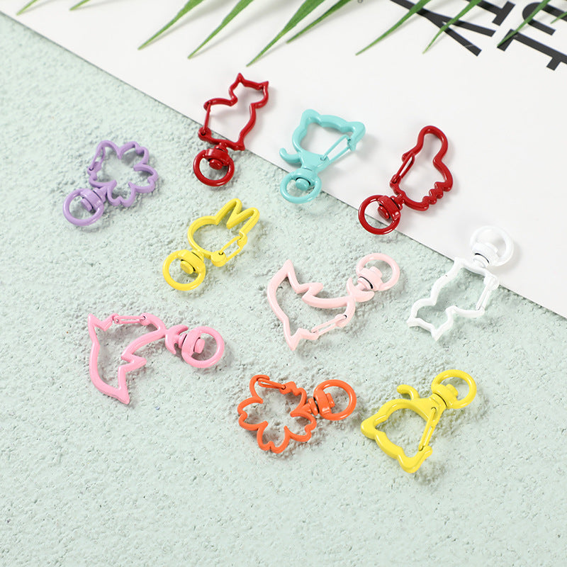 Zinc Alloy Cherry Shaped Spray Painted Swivel Buckle Keychain Clasps 10pcs 4
