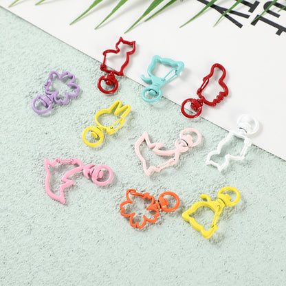Zinc Alloy Cherry Shaped Spray Painted Swivel Buckle Keychain Clasps 10pcs 4