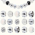 Resin Acrylic Spacer Beads White Tone Textured 30pcs 3