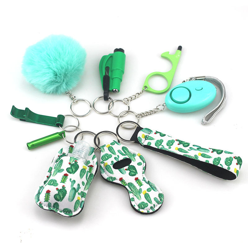 Self Defense Alarm Pompom Keychain Outdoor Safety 10 Pack 9