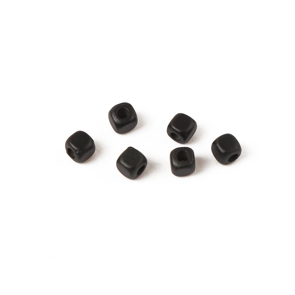 Square Acrylic Beads 3mm Black Matte CCB Plastic 200pcs 5