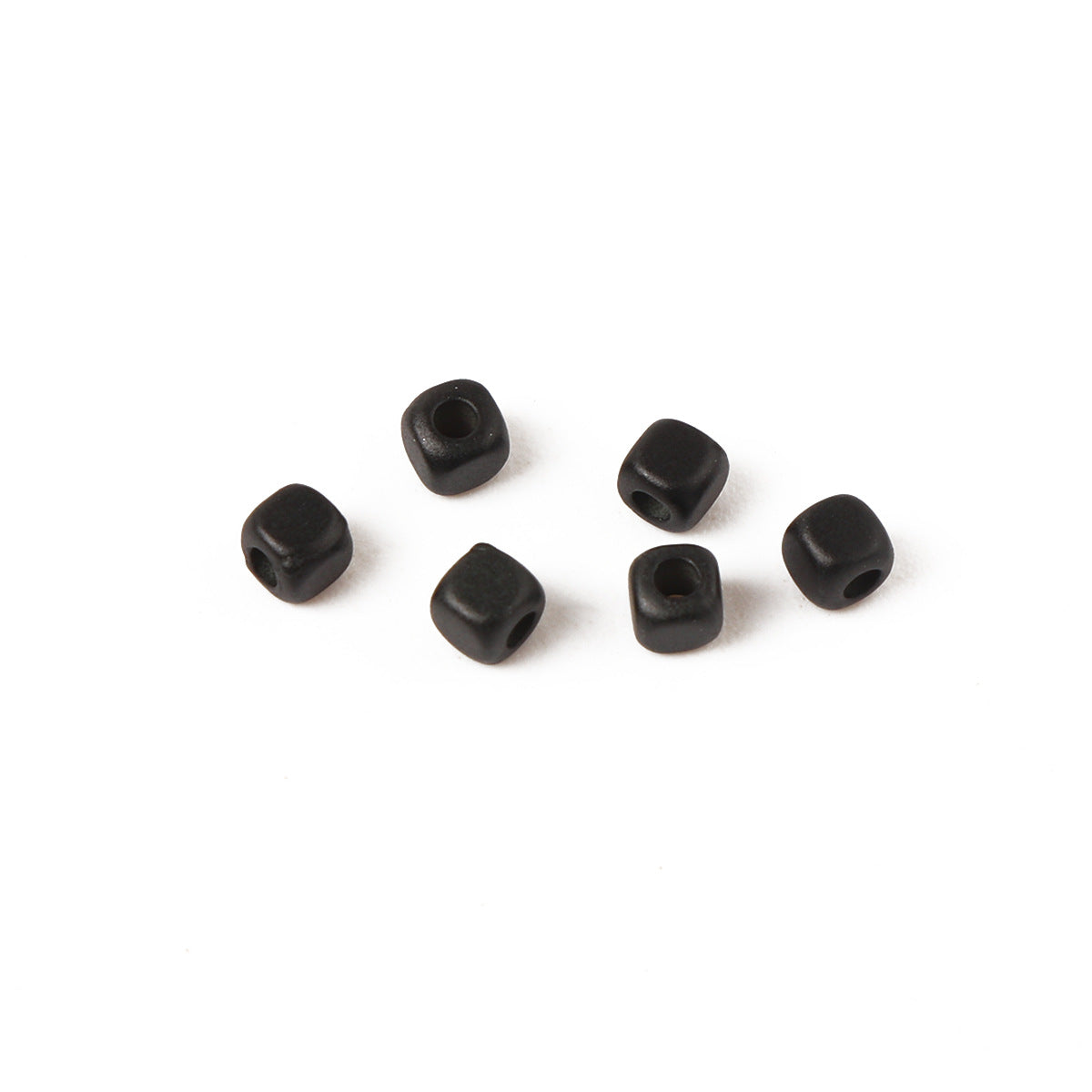 Square Acrylic Beads 3mm Black Matte CCB Plastic 200pcs 5