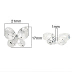 Transparent Butterfly Acrylic Beads 17mm Pastel Floral Mixed 60pcs 5