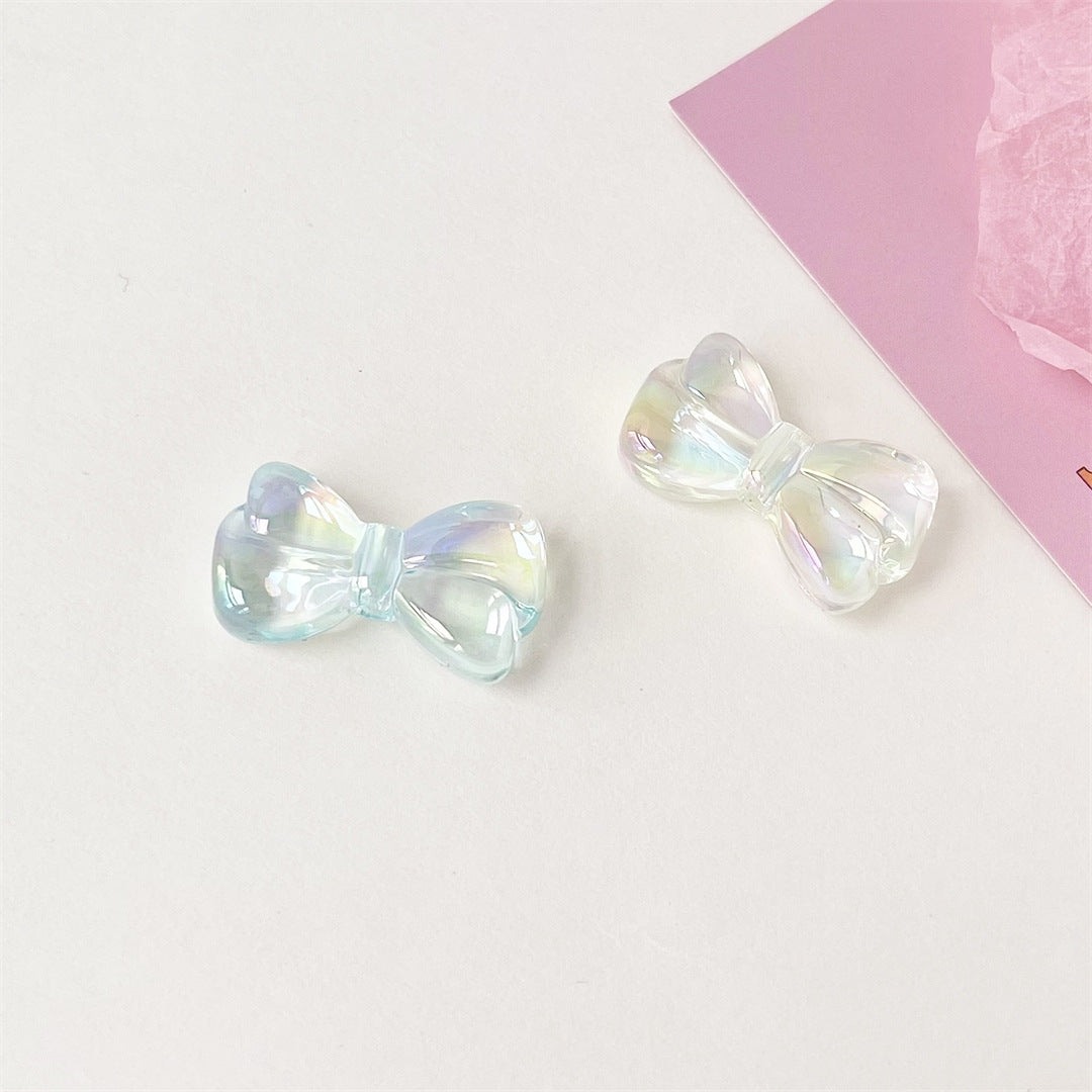 High Transparency Bow Acrylic Beads 16mm 29mm Pastel Rainbow 100pcs 3