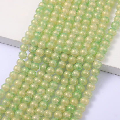 Crackle Round Glass Beads 10mm Mixed Color Dual Tone 5 Strands 10