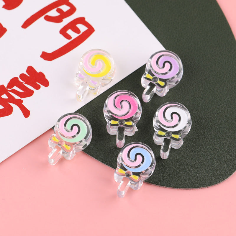 Transparent Enamel Lollipop Series Acrylic Beads 20-30mm Playful Mixed 20pcs 11