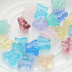 Czech Glass Beads Butterfly 13x10mm Glow In The Dark Pastel 10pcs