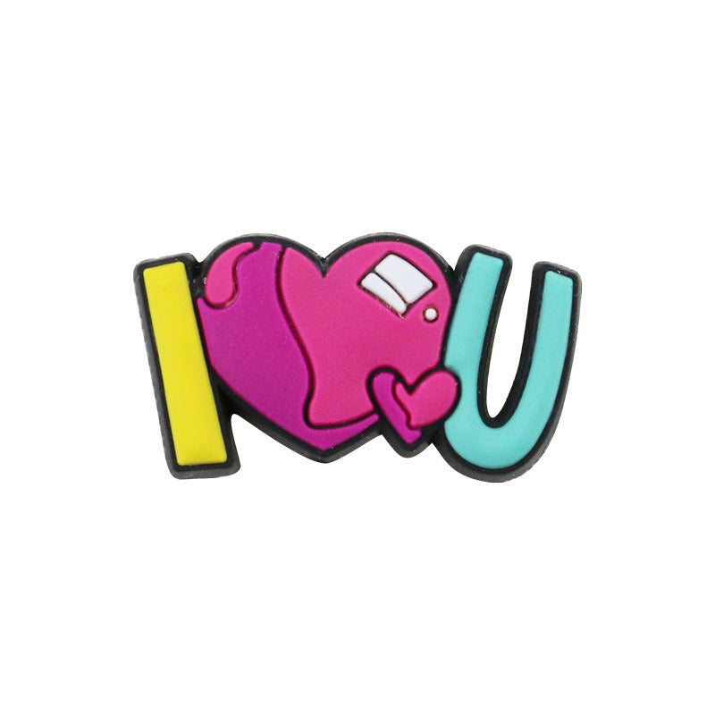 Silicone Focal Beads Valentine ILOVEYOU Letter Design 20pcs