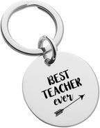 Stainless Steel Teacher Keychain Polished Silver Arrow Design 6