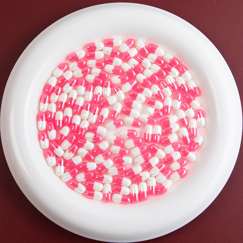 Plating Capsule Resin Beads 12mm Glossy Two Tone 20pcs 14