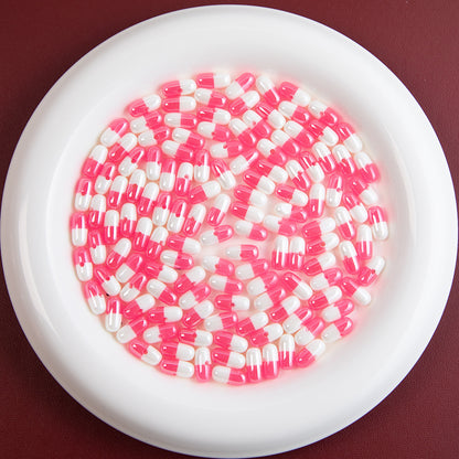 Plating Capsule Resin Beads 12mm Glossy Two Tone 20pcs 14