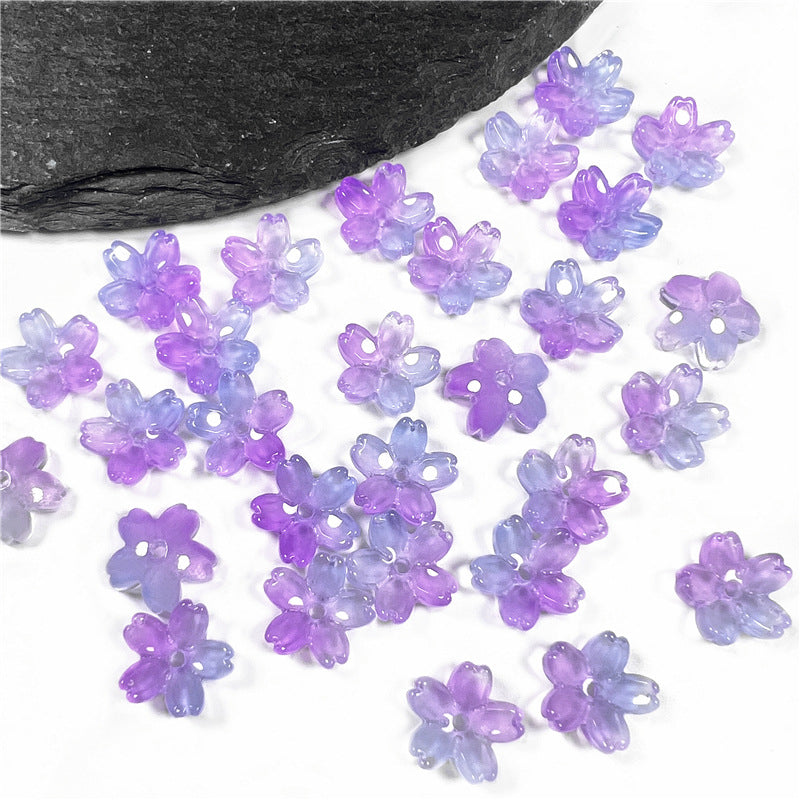 Czech Glass Beads Cherry Blossom 10mm Iridescent Pastel 50pcs 5