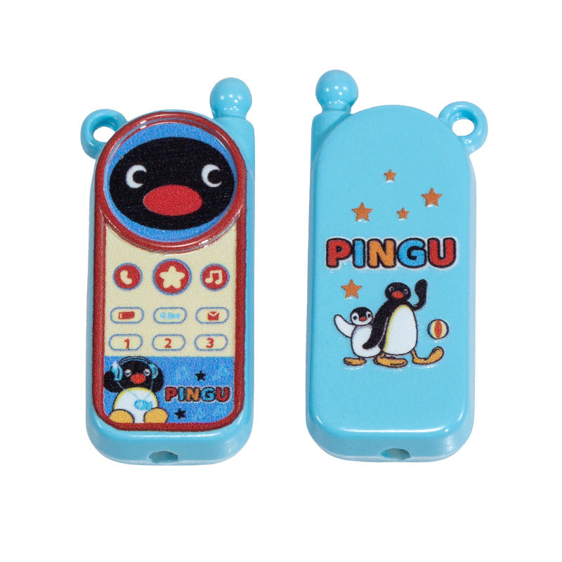 Hello KT & Pingu Phone Acrylic Square Beads 40mm 10pcs 17