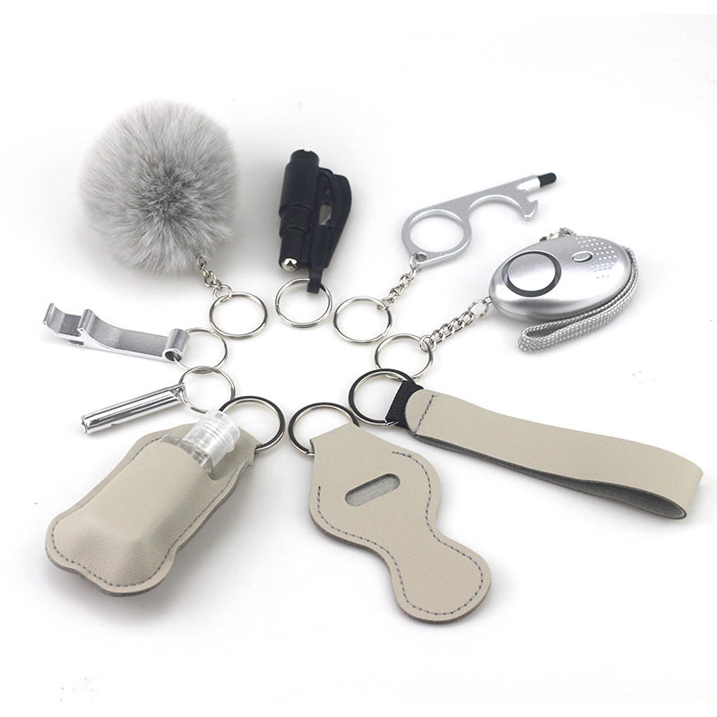 Self Defense Alarm Pompom Keychain Outdoor Safety 10 Pack 6
