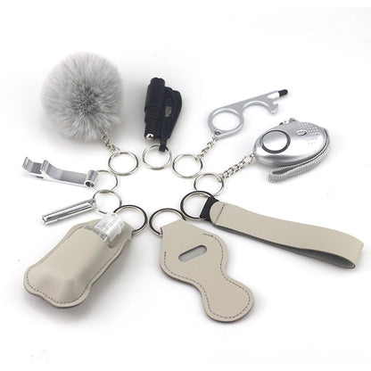 Self Defense Alarm Pompom Keychain Outdoor Safety 10 Pack 6