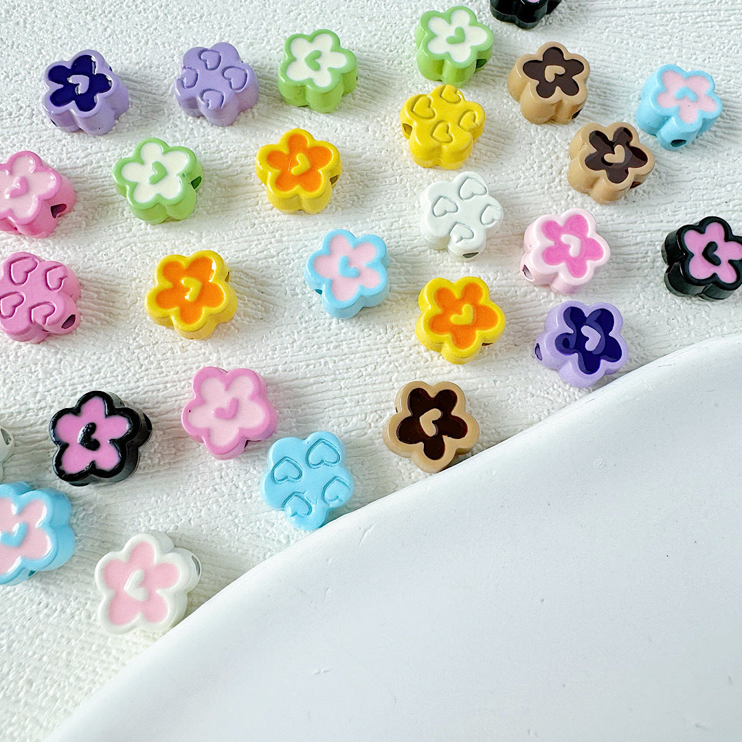 Spoon and Flower Metal Beads 15mm and 9mm Baking Painted 20pcs 3