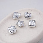 Metallic Wrinkle Heart Star Cube Clover Acrylic Beads Colorful 20pcs 5