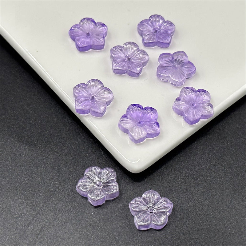 Czech Glass Beads Petals Pentagonal Plum Blossom 14mm Sky Blue 100pcs 5
