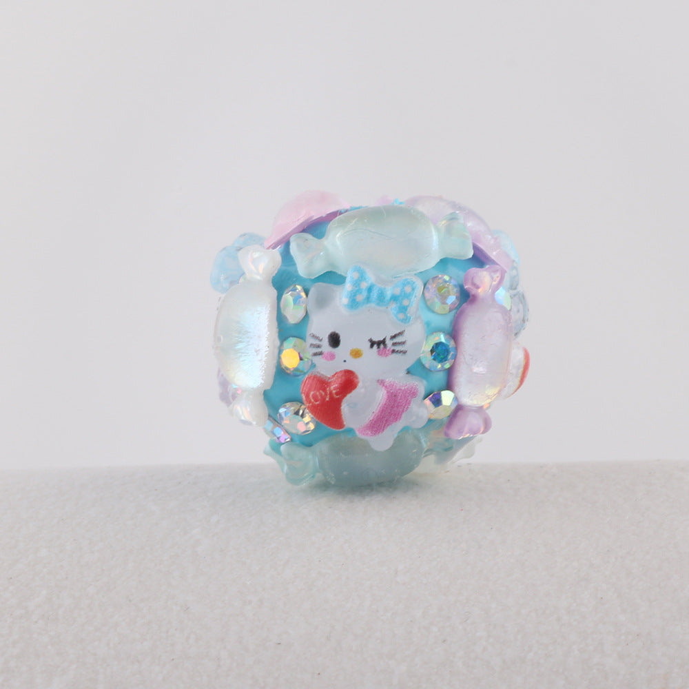 Embellished Round Clay Beads 16mm Cartoon Characters 5pcs 11