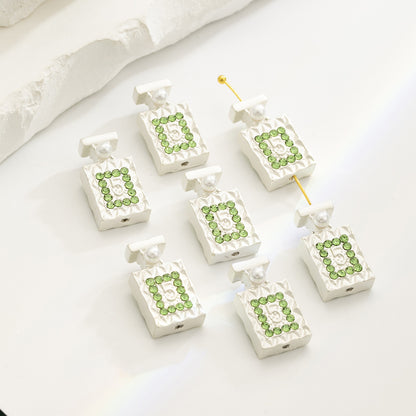 Perfume Bottle Rhinestone Beads 21x11mm Alloy Embeded 10pcs 3