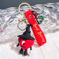 Soft Rubber Bad Bunny Keychain Colorful Heart Character Charm 6