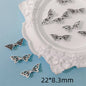 Butterfly Wings Metal Beads 21mm Intricate Openwork Alloy 40pcs 3