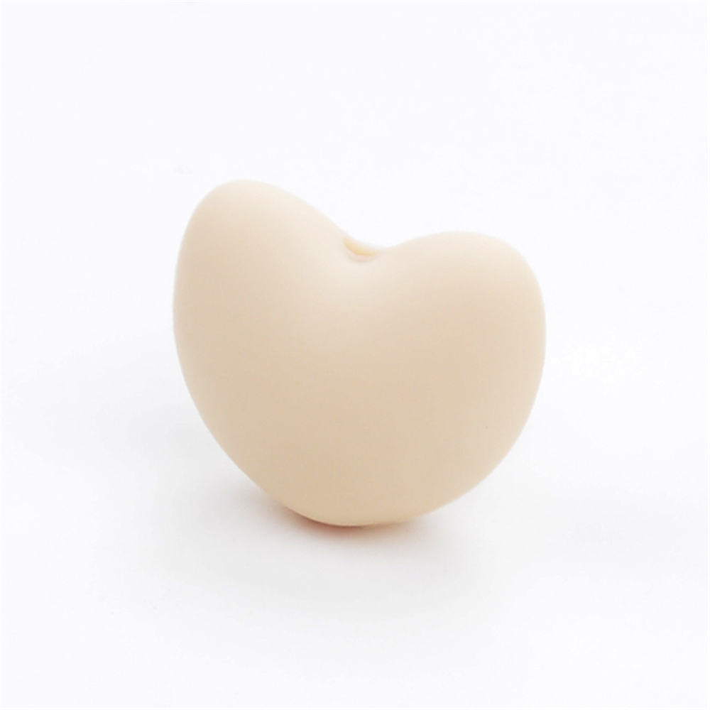 Heart Shaped Silicone Beads 21x30mm Soft Matte Finish 20pcs 16