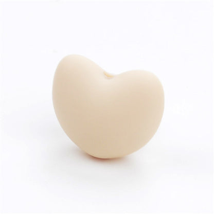 Heart Shaped Silicone Beads 21x30mm Soft Matte Finish 20pcs 16
