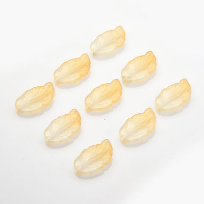 Czech Glass Beads Feather Leaf 17x28mm Gradual Color Change 20pcs 6
