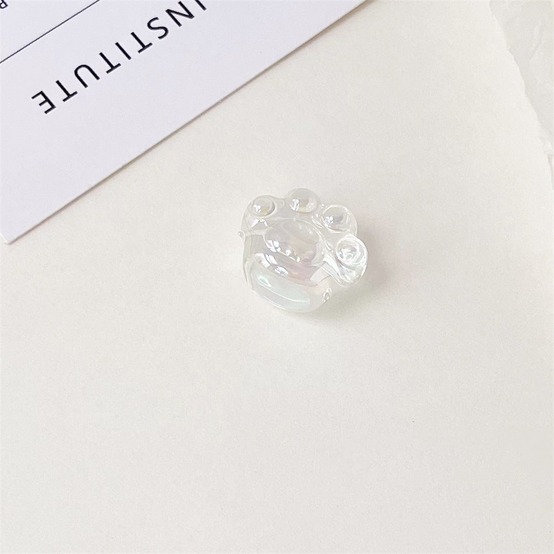 High Transparency UV Plating Cat Claw Acrylic Beads 18.5mm 100pcs 6