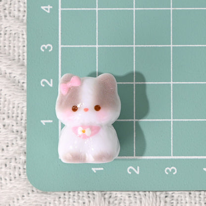 Glossy 3D Kitten Resin Beads 24-27mm Adorable Pastel 10pcs 7