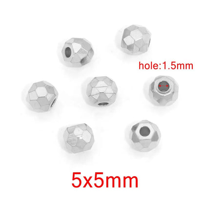 Stainless Steel Faceted Metal Beads 3-6.5mm Mixed Gold and Steel 10pcs 8