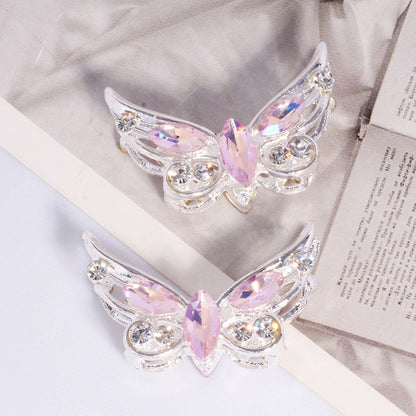 Butterfly Rhinestone Beads Alloy Sparkling Wings 2pcs 6