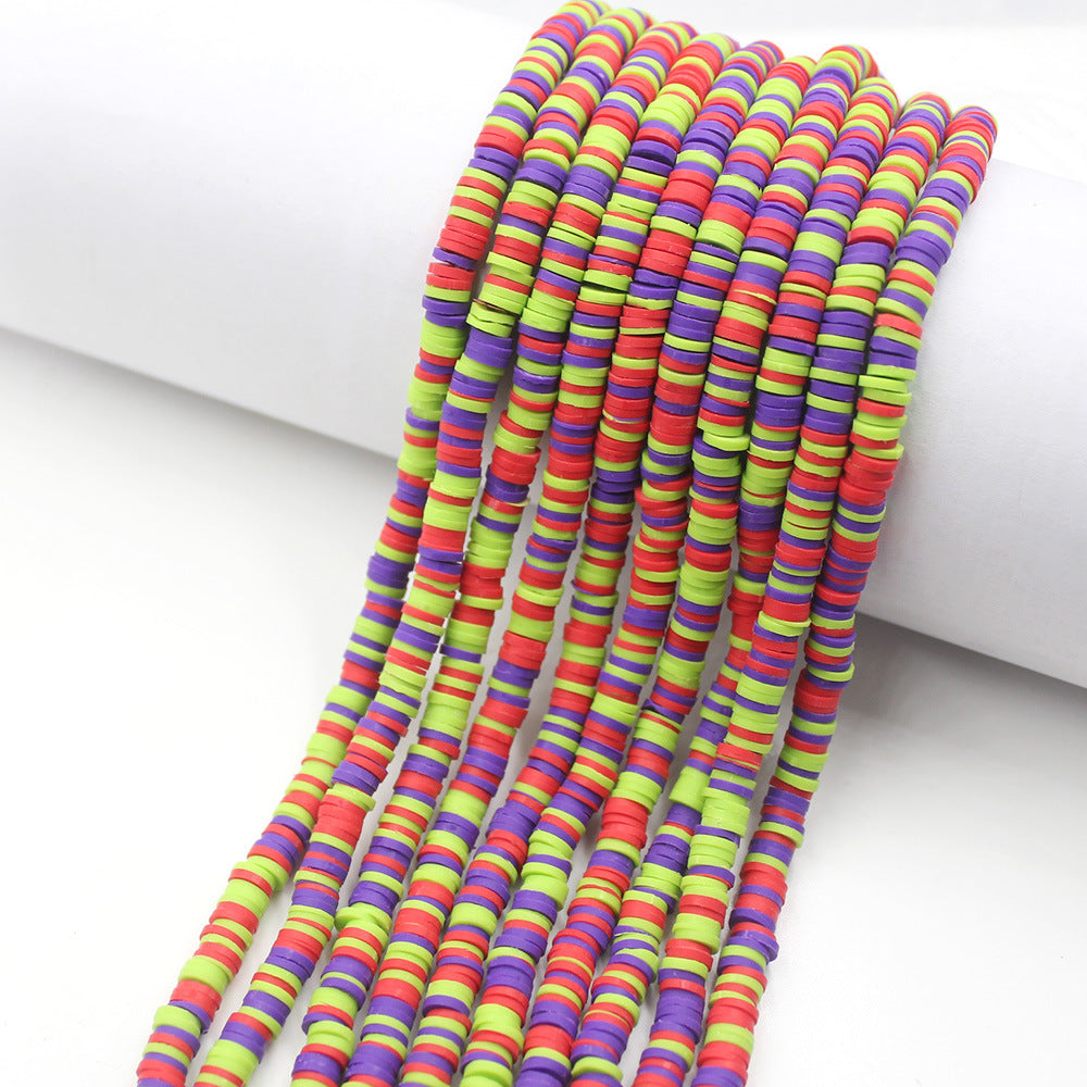 Flat Disc Clay Beads 6mm Colorful Matte Polymer 10strands 23