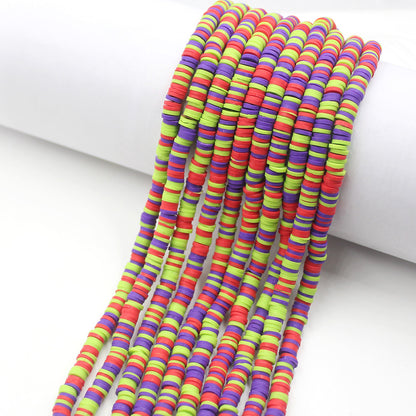 Flat Disc Clay Beads 6mm Colorful Matte Polymer 10strands 23
