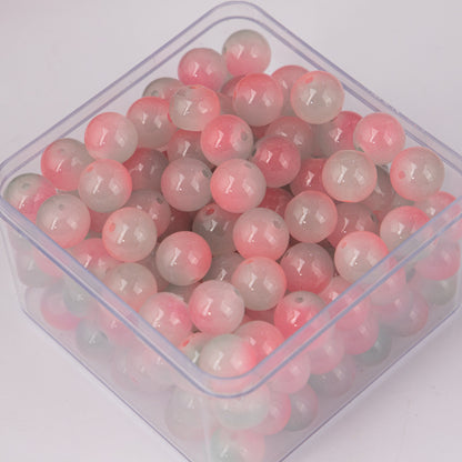 Crackle Round Glass Beads 10mm Dual Color Gradient Mix 50pcs 10