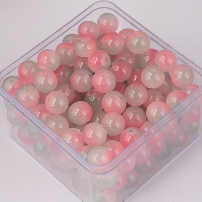 Crackle Round Glass Beads 10mm Dual Color Gradient Mix 50pcs 10