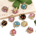 Butterfly Round Rhinestone Beads 18mm Multicolor Bubblegum 10pcs 4