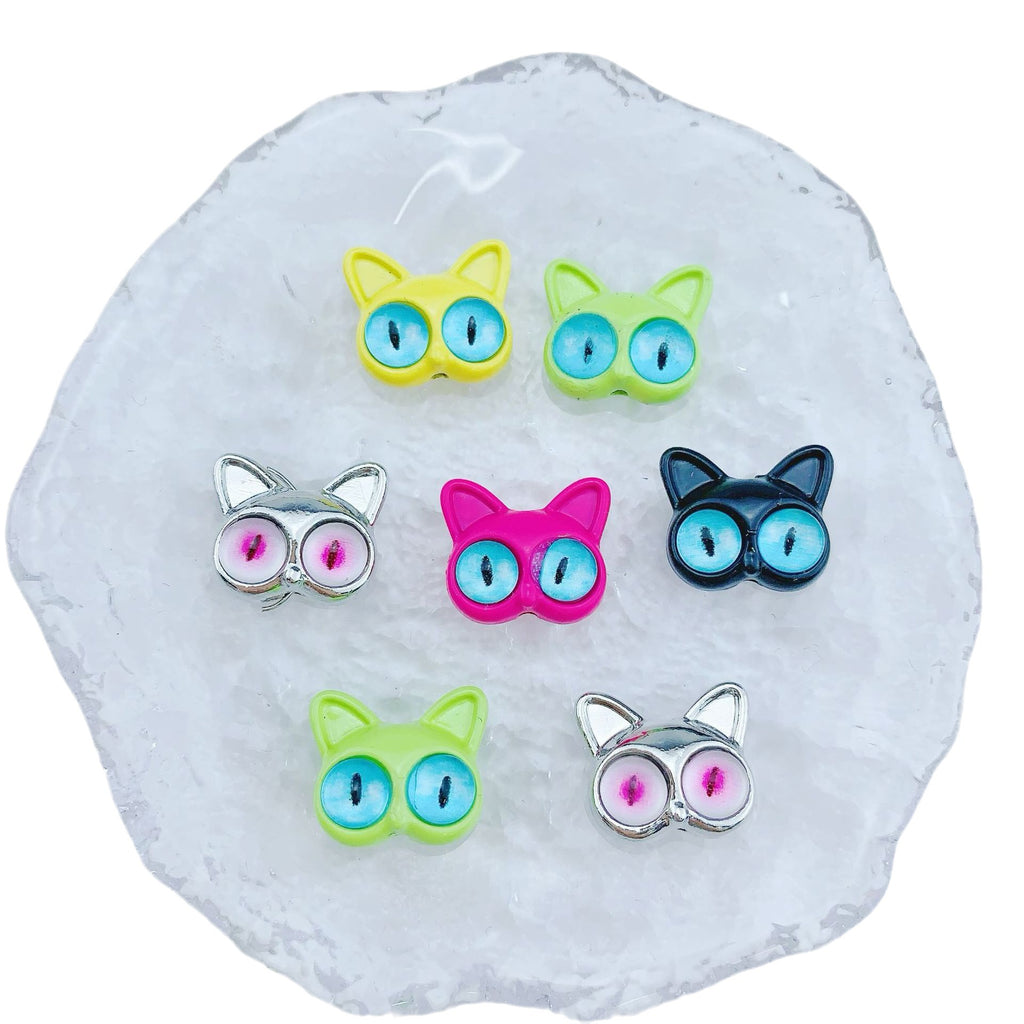 Cat Eye Monster Metal Beads 16mm Baking Painted 10pcs 5