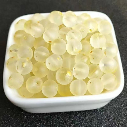 Frosted Round Glass Beads 8mm Pastel Matte Colors 50pcs 8