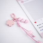 Pink Cherry Blossom Acrylic Flower Keychain 2pcs 3