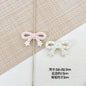 Bow and Star Metal Beads 34mm Painted Pastel Colors 5pcs 3