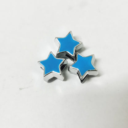 Star Enamel Acrylic Beads 13mm Large Hole Glossy Colors 50pcs 12