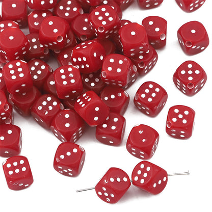 Dice Acrylic Beads 10mm Colorful Mixed 60pcs 14