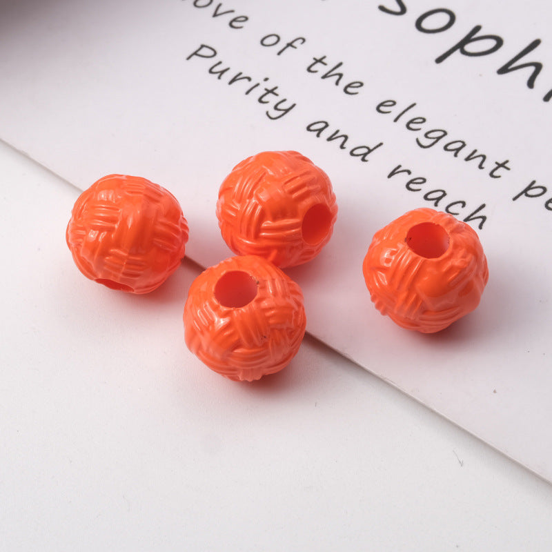 Colored Yarn Ball Acrylic Beads 12mm Large Hole 100pcs 6