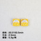 Cartoon Square Resin Beads 20mm Glossy Colorful 10pcs 8