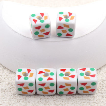 Painted Square Acrylic Beads 13mm Crayon Shin-Chan Printed 50pcs 11