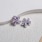 Irregular Flower Acrylic Beads 14mm Silver Enamel Mixed Colors 50pcs 14
