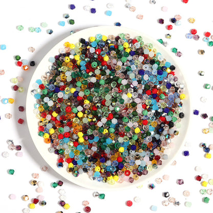 Seed Glass Beads 4mm Colored Transparent Faceted 200pcs 18